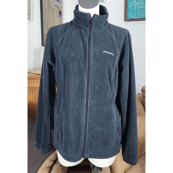Columbia Women’s Fleece Jacket Black Full Zip Jacket Size Large - Picture 1 of 6